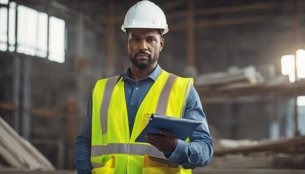 Construction worker with blueprint Construction worker with blueprint